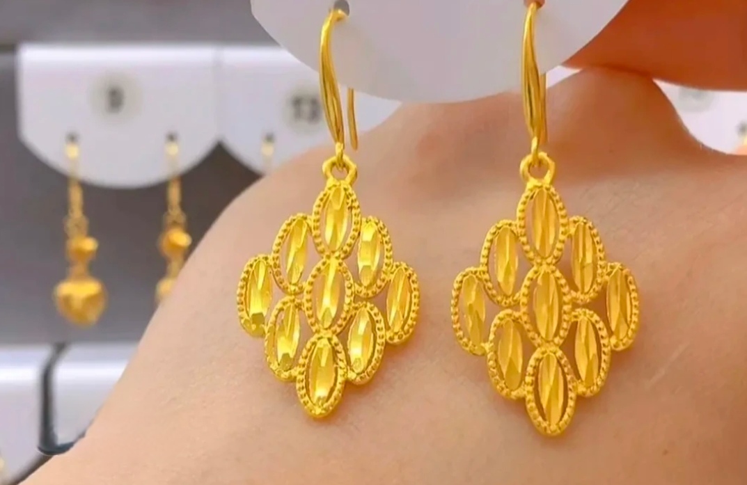 铜合金耳饰 铜合金耳饰【麦穗花点耳钩款】精美 经典