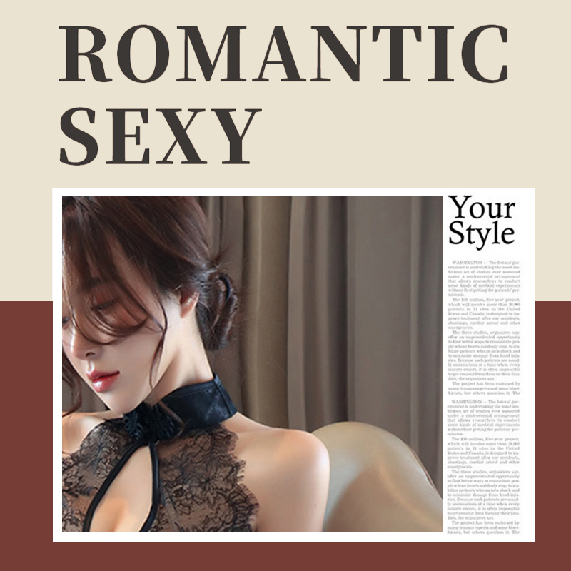 SICONG 复古旗袍风网红高级感女士气质挂脖睡裙睡衣DX1