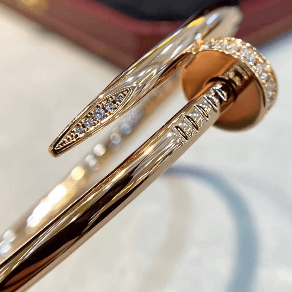 钛钢合成锆石手镯 高定钛钢钉子微镶手镯精工手镯