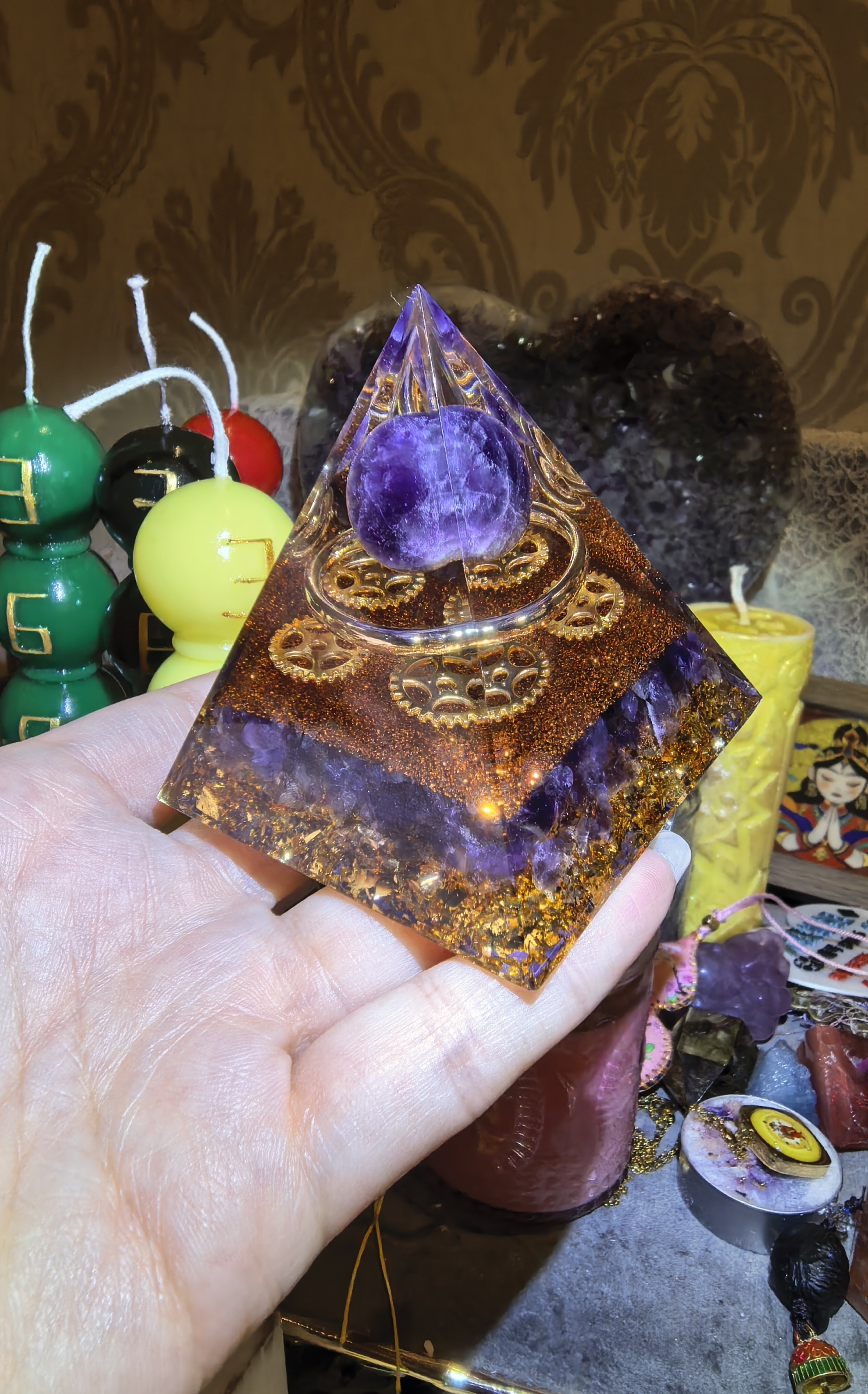 九紫齿轮动米摆件