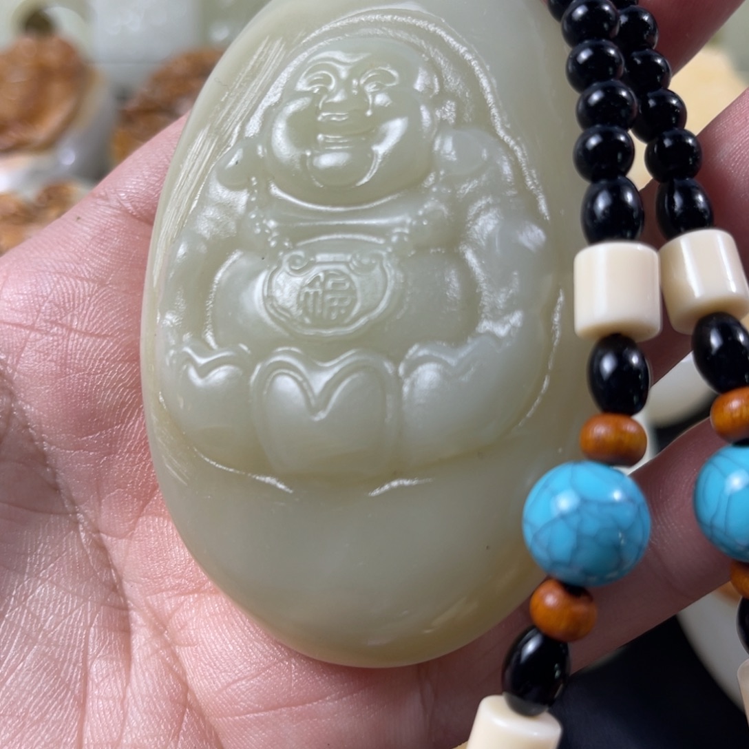 石材天然方解石手把件不退换