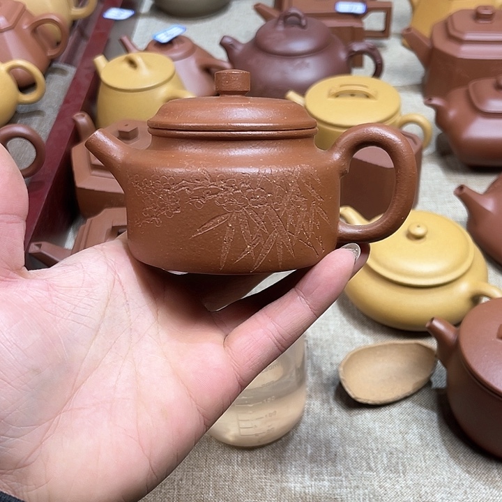 紫砂茶杯原矿红降坡德中壶容量200cc