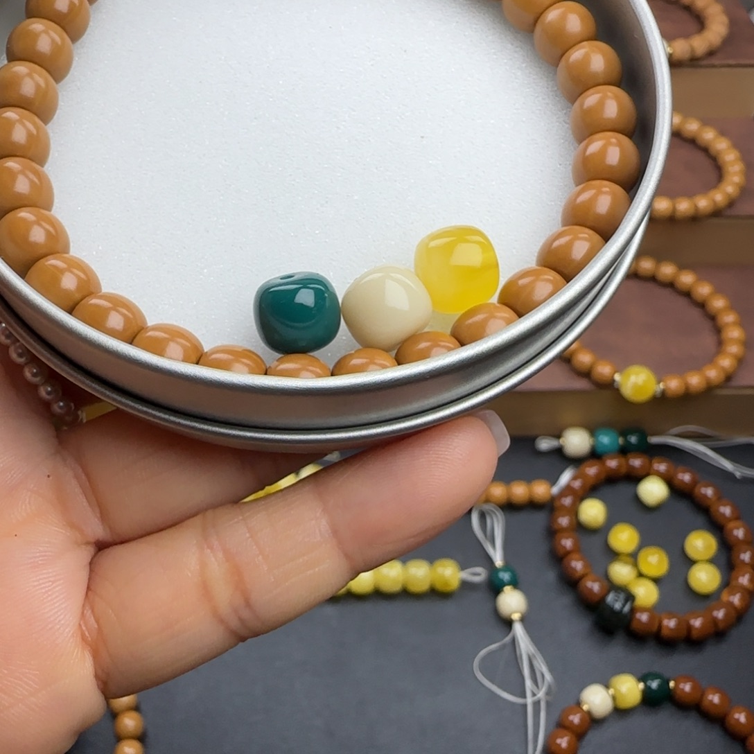 猴头核桃手串配饰蜡+琉璃珠