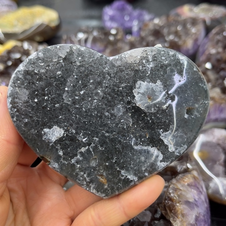 珠宝半成品水晶未镶嵌爱心