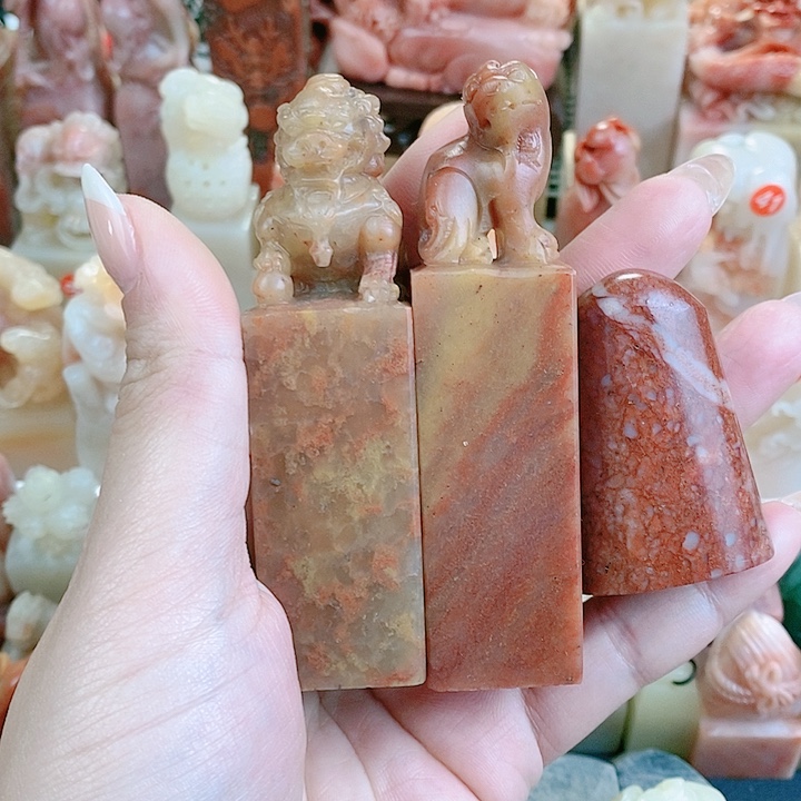 寿山石印石三连章