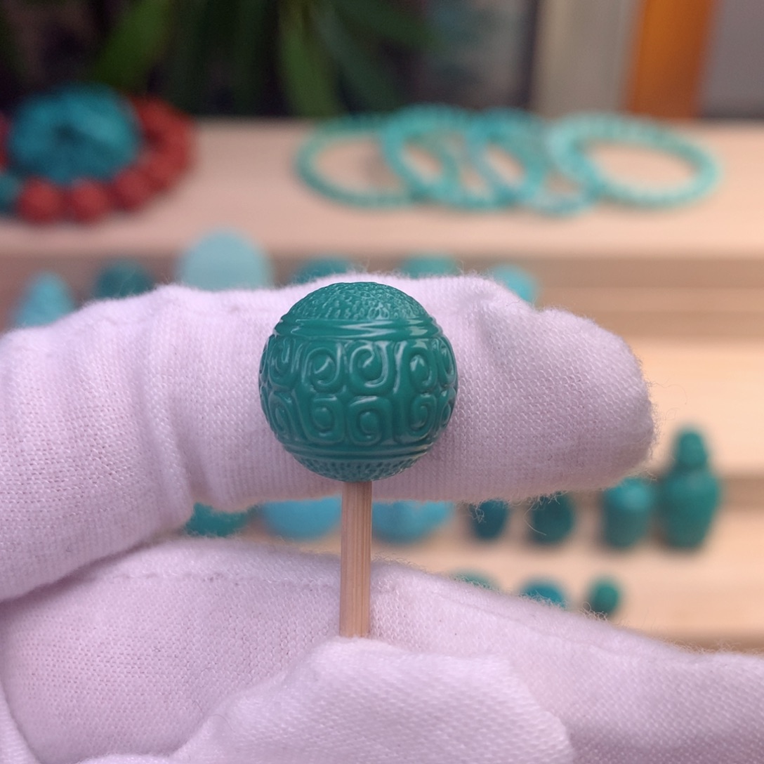 绿松石回纹圆珠未镶嵌