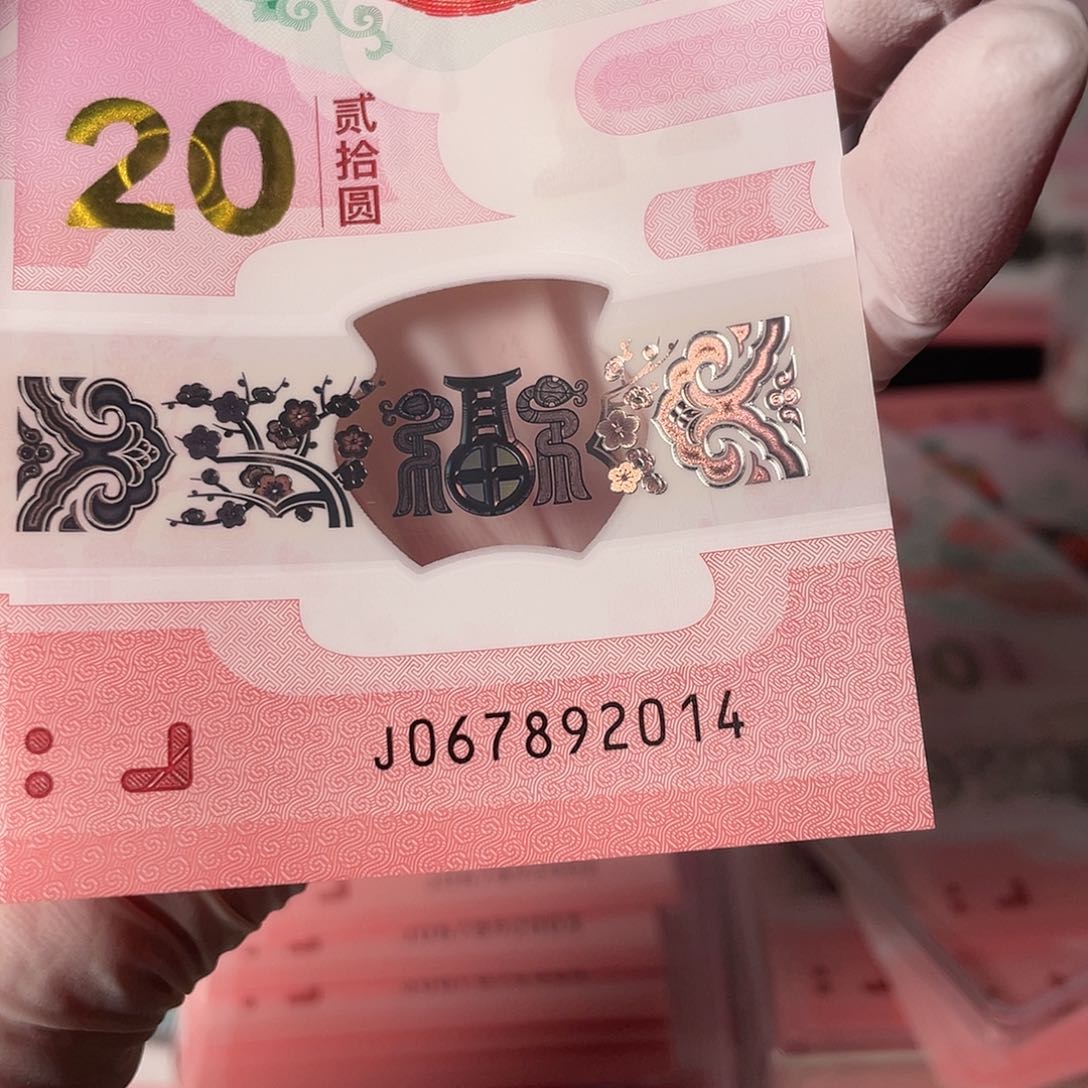 塑料蛇年纪念钞，067892014