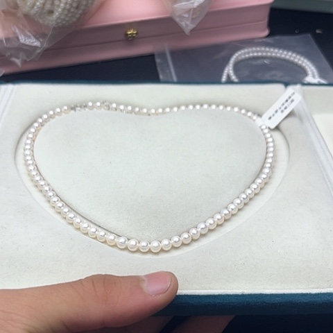 淡水珍珠珍珠项链银S925镶嵌10