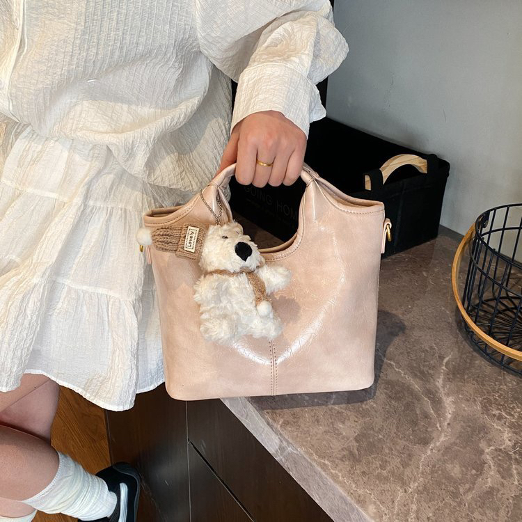 时尚百搭大容量牛皮手提包轻便单肩托特包