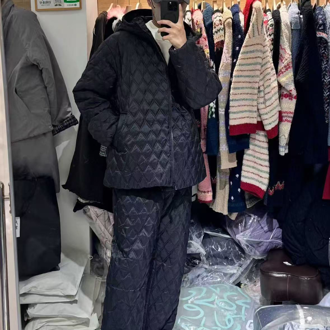 连帽冬季三层夹棉加厚加绒保暖男士宽松可外穿睡衣家居服套装新款