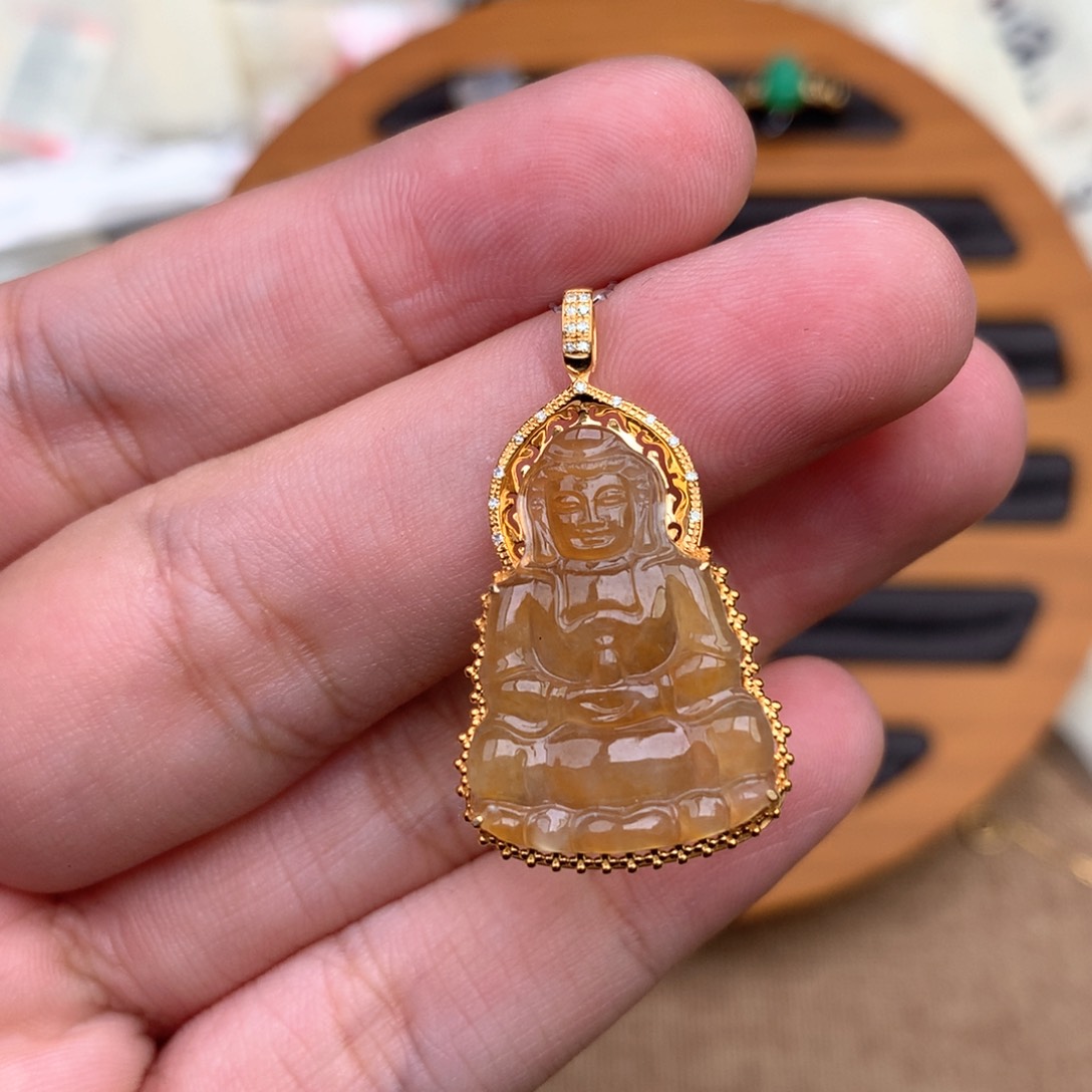 【闪购商品】18K金镶嵌挂件翡翠一