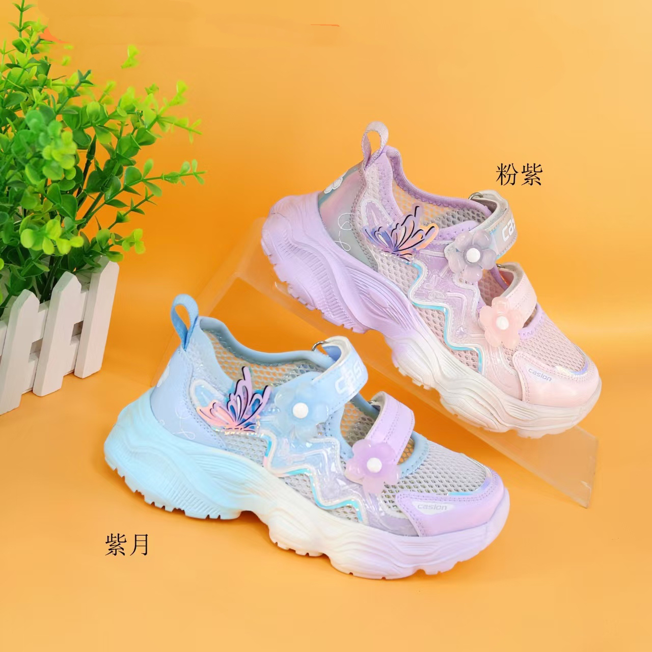 女童运动凉鞋2025夏季新款儿童透气网面鞋女孩公主93