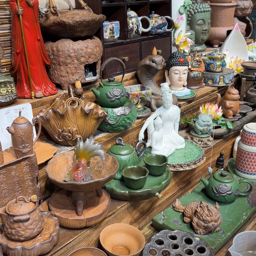 复古风格老陶泥系列茶盘茶具摆件