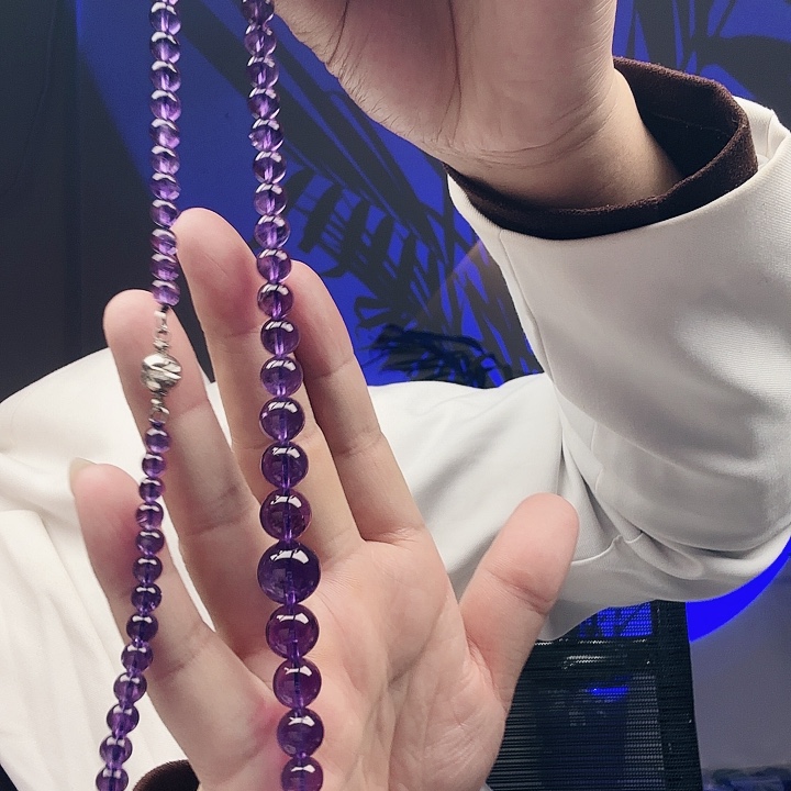 颈饰紫晶未镶嵌项链