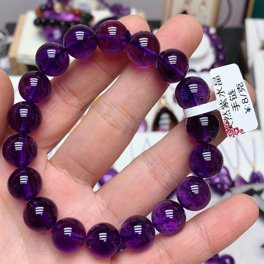 紫晶乌拉圭手串12m m未镶嵌