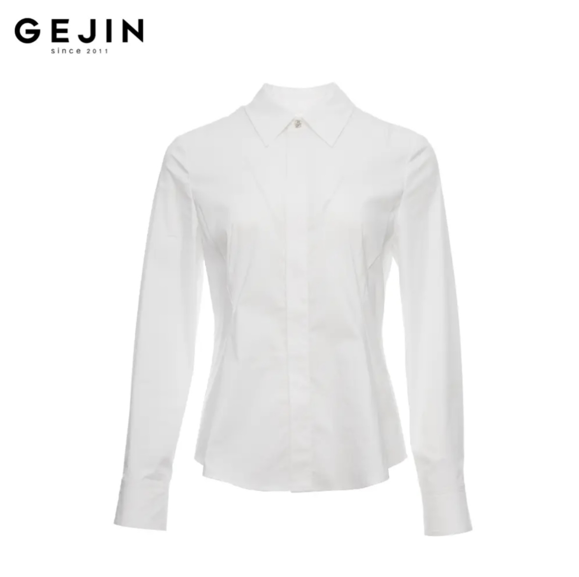 GEJIN/歌锦2025早春新款轻奢时尚百搭女士长袖休闲衬衫9122520087