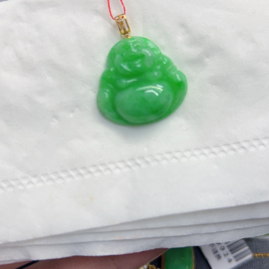 翡翠颈饰18K金镶嵌y佛公