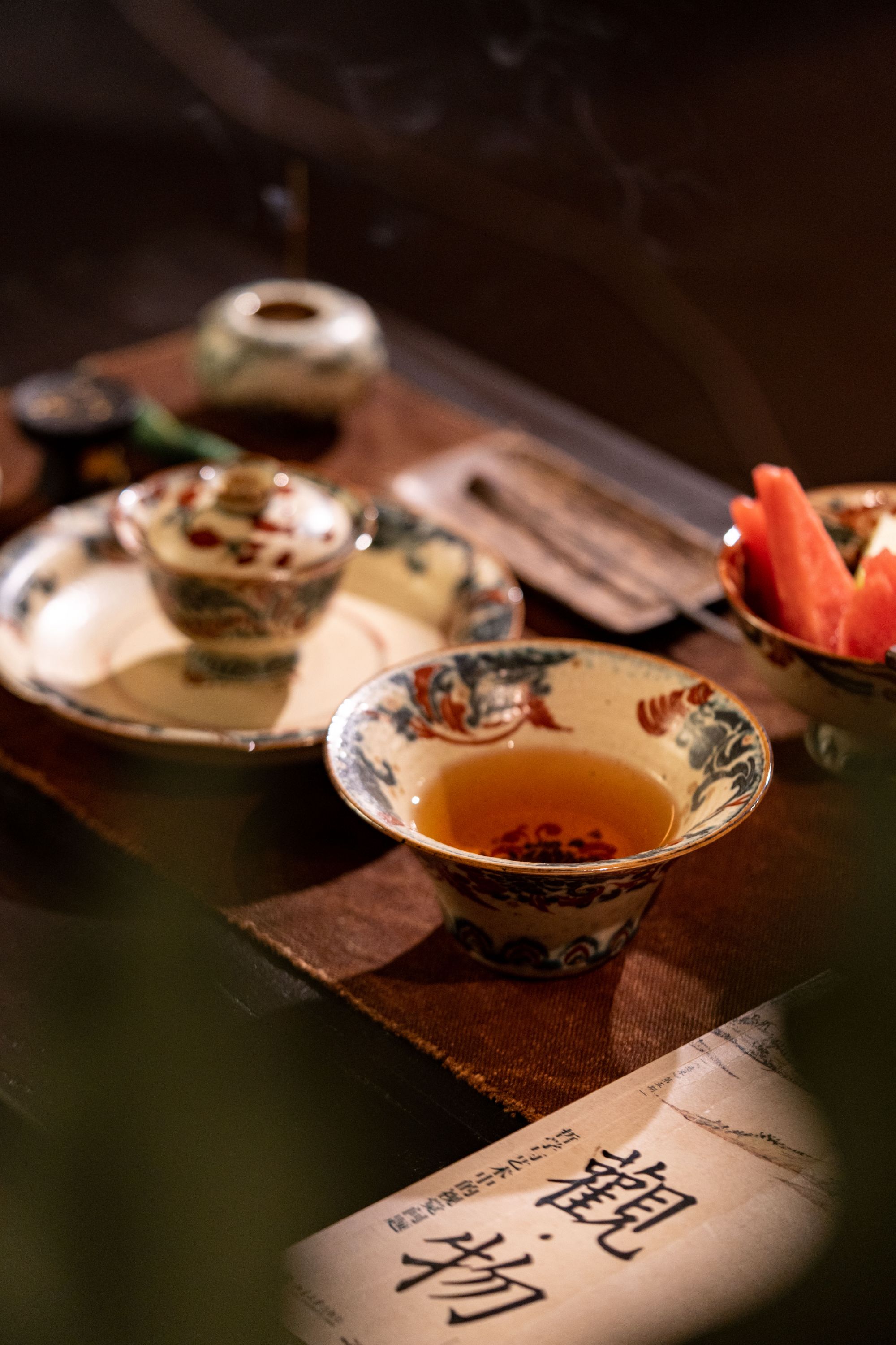 诗瓷集咖啡杯系列 釉上彩敦煌卷草 ‖ 斗笠碗