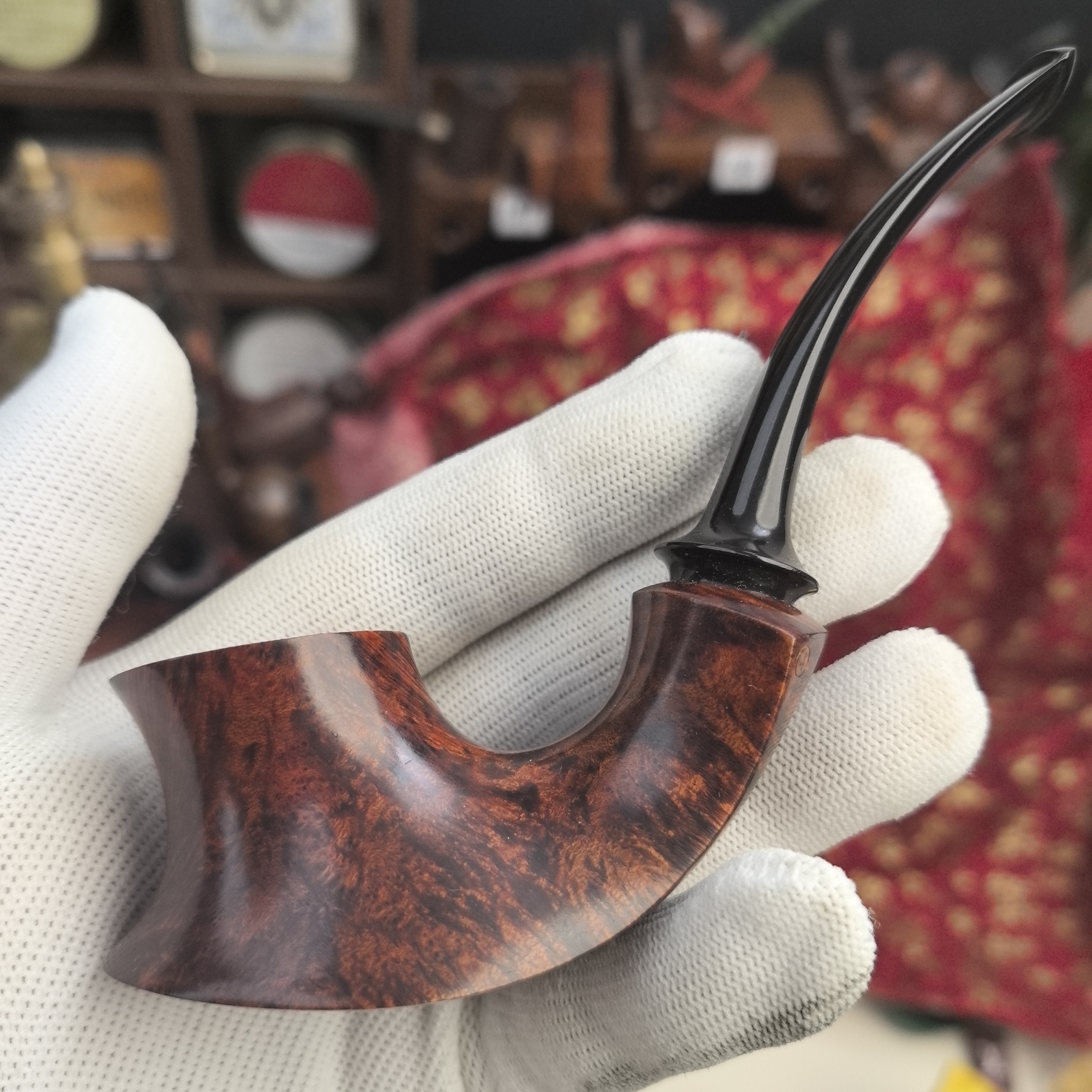 石楠木手工斗自由式火山独特造型三毫米孔道 男士必备，