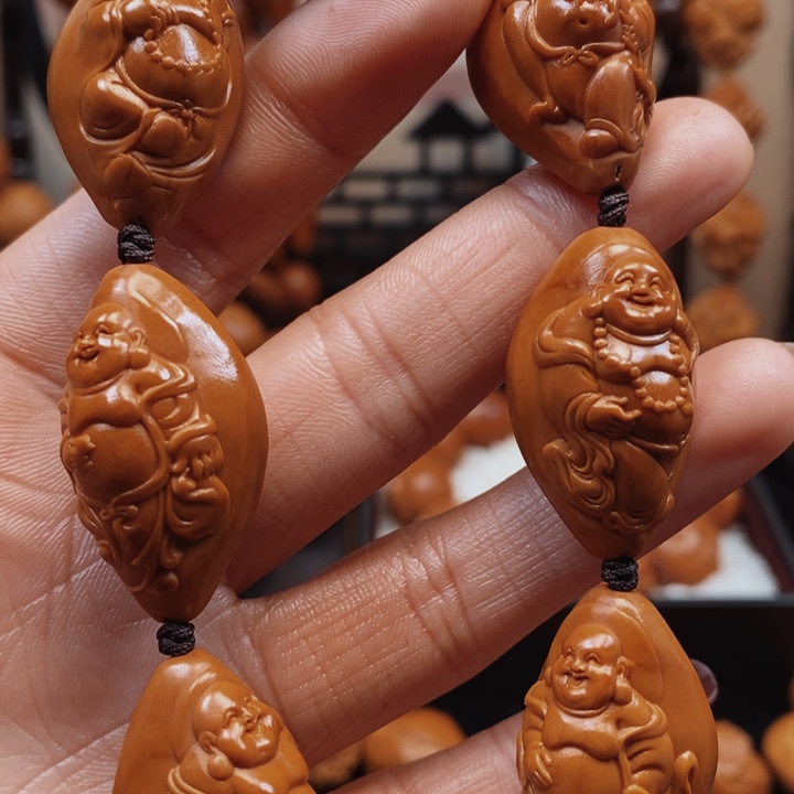 橄榄核手串/手链浮雕弥勒1.8