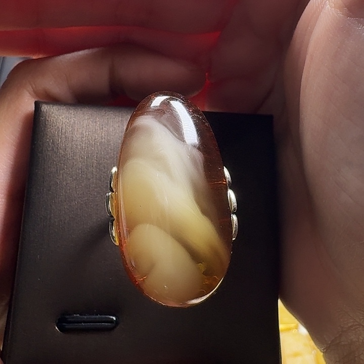 某***.蜜蜡银S925镶嵌戒指戒指