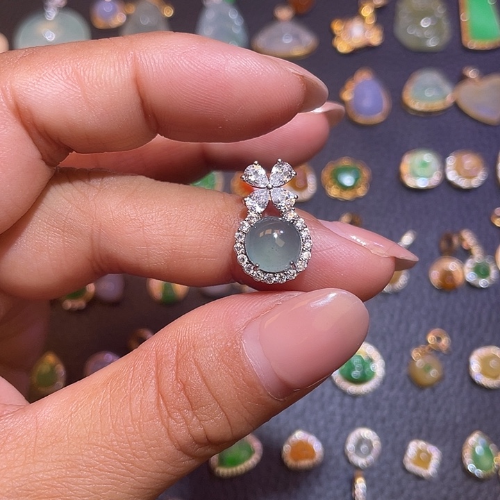 翡翠银S925镶嵌颈饰