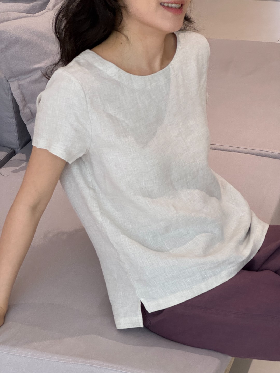 【100汉麻】夏季必入圆领短袖小衫宽松百搭女上衣透气凉爽