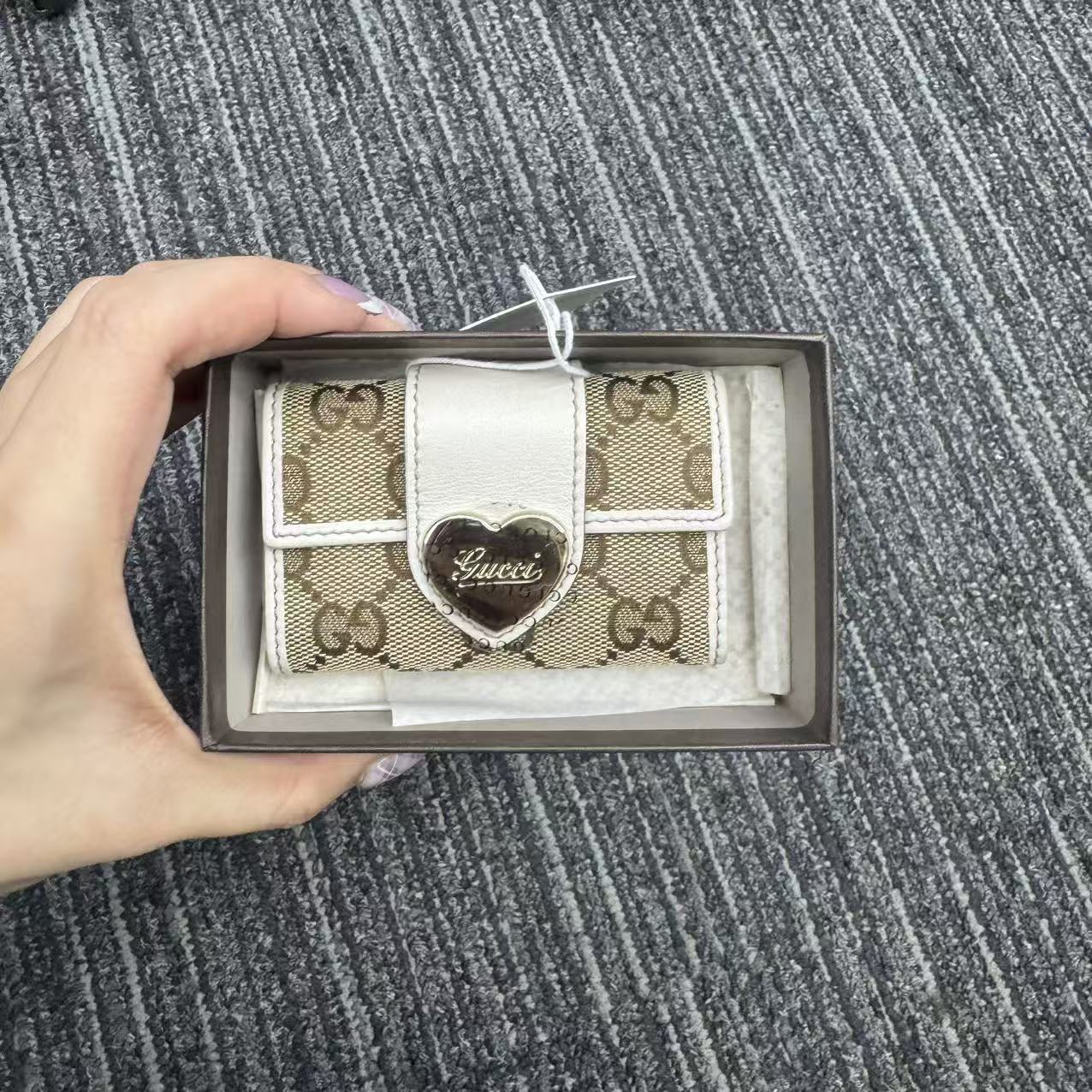95新 GUCCI/古驰 古驰老花爱心小包03012/二奢包包
