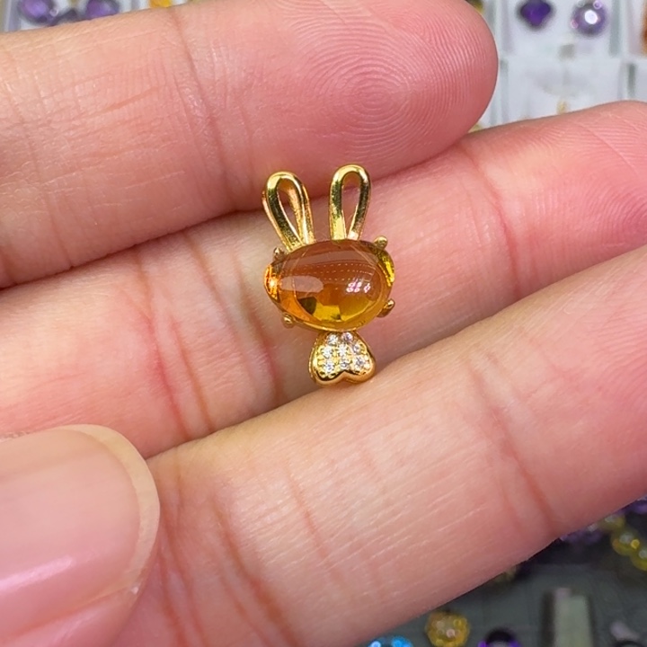 颈饰银S925镶嵌黄晶吊坠