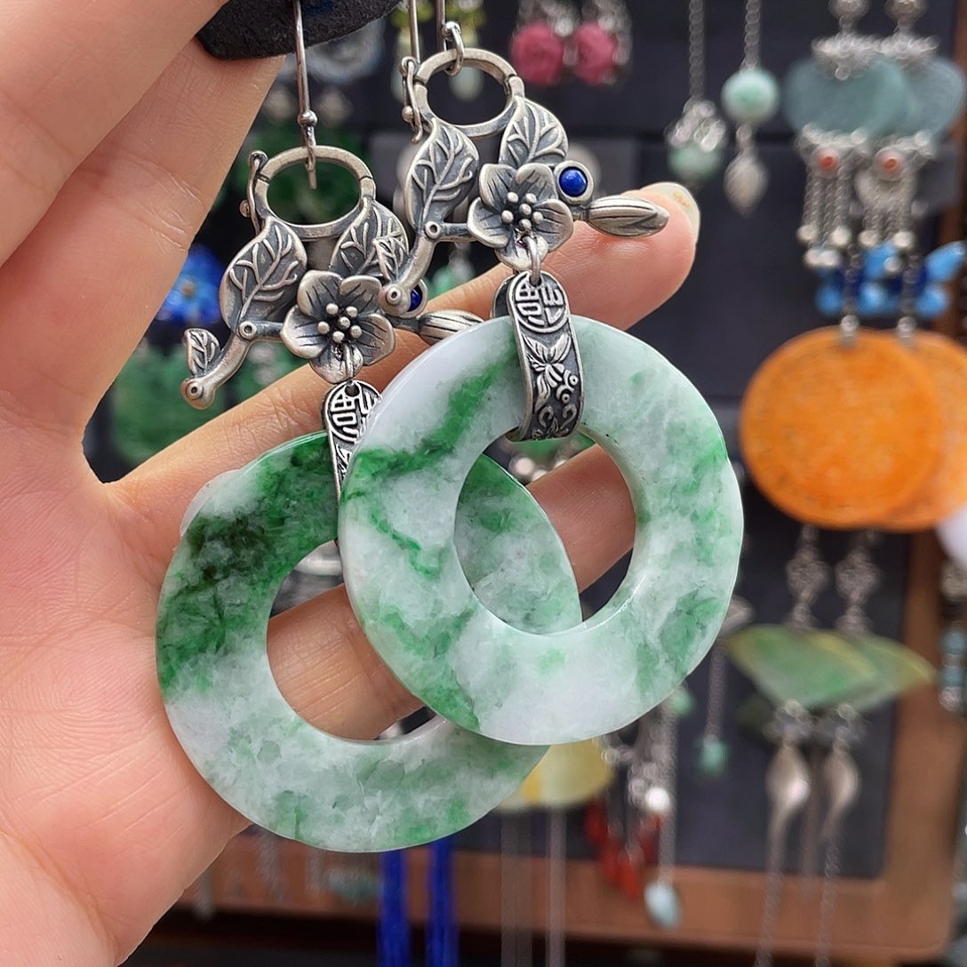 *****翡翠银S925镶嵌耳饰174ghhhgh