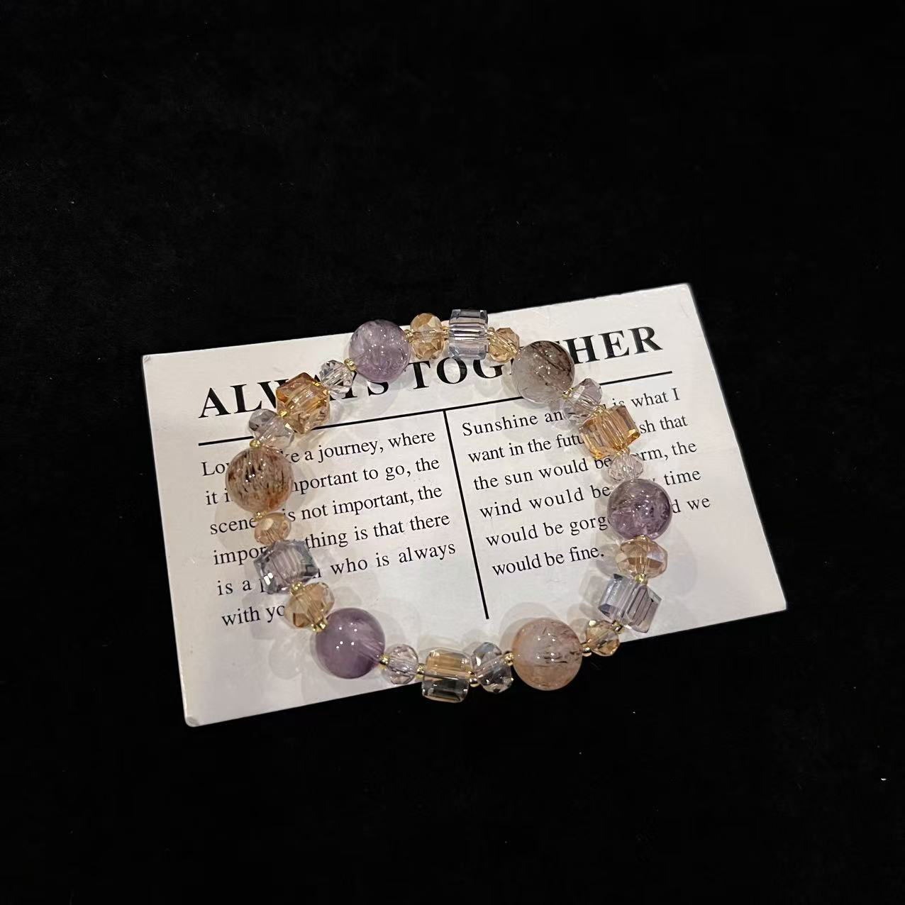 F625 紫阿塞拼接黑金超七设计款手串 多样性发一