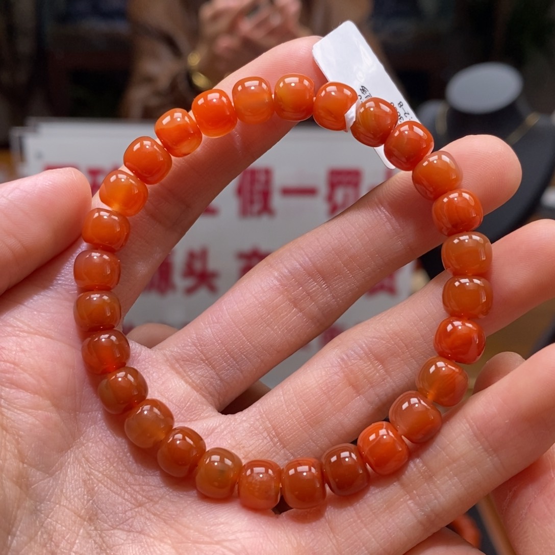 南红玛瑙串未镶嵌7➕包浆飘花