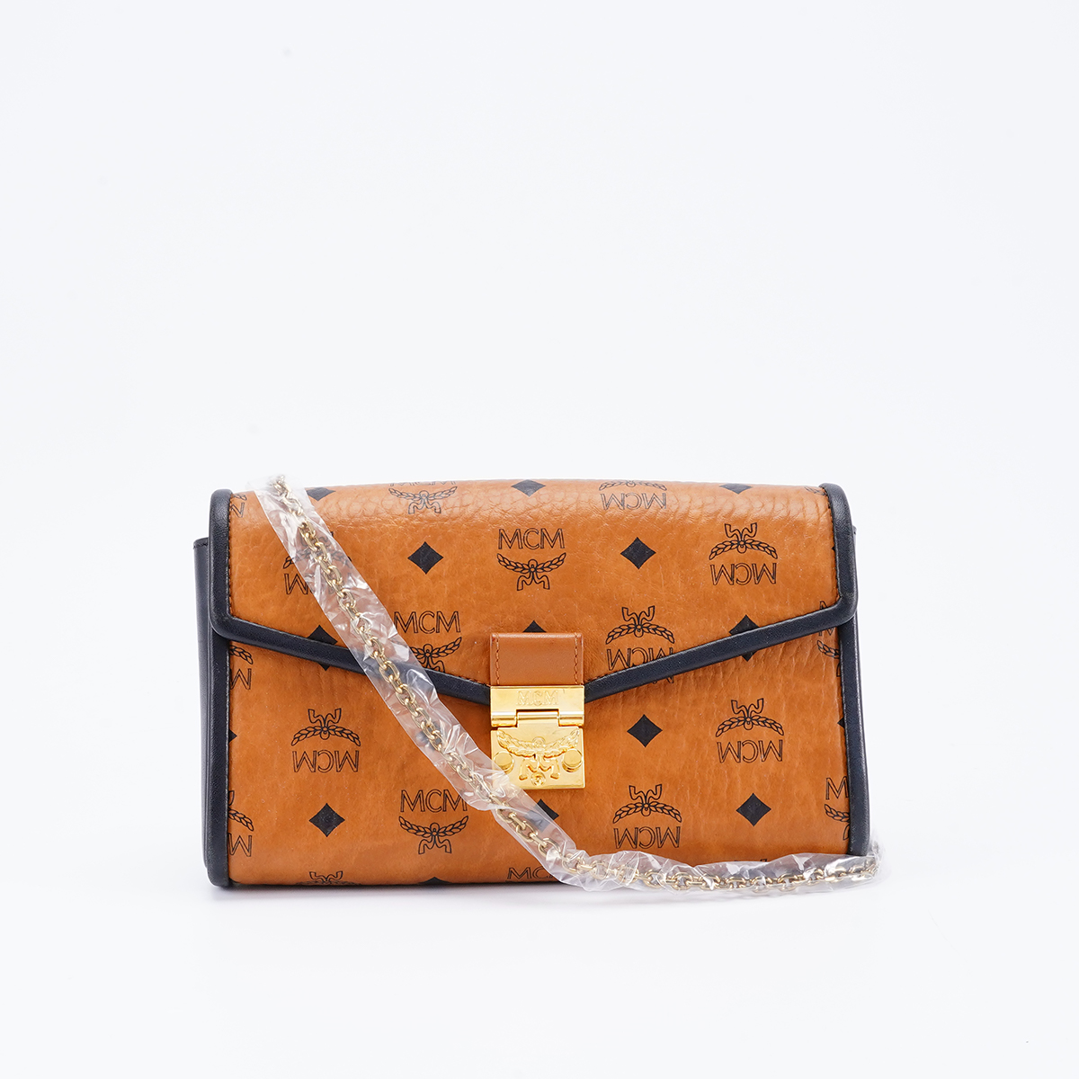 95新 MCM 【MCM专属】链条包中号新款黑边/BG22011370