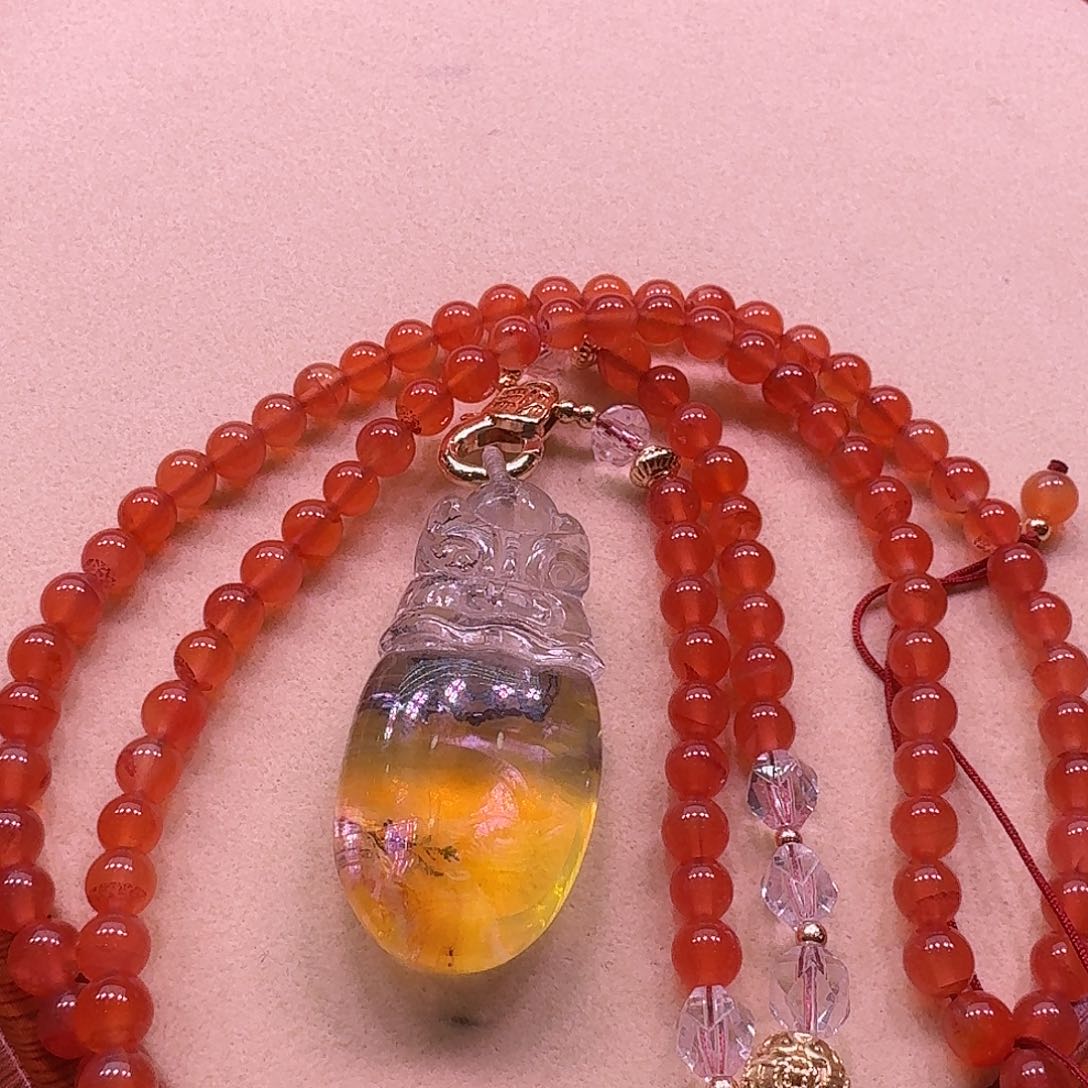 水晶颈饰未镶嵌天然水晶吊坠