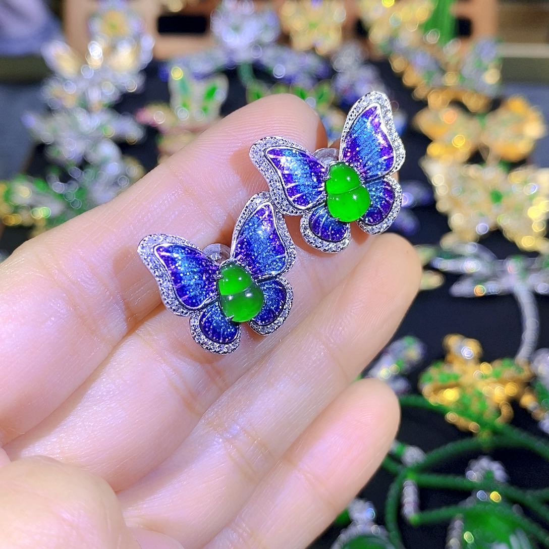 吊坠(不含链)银S925镶嵌翡翠