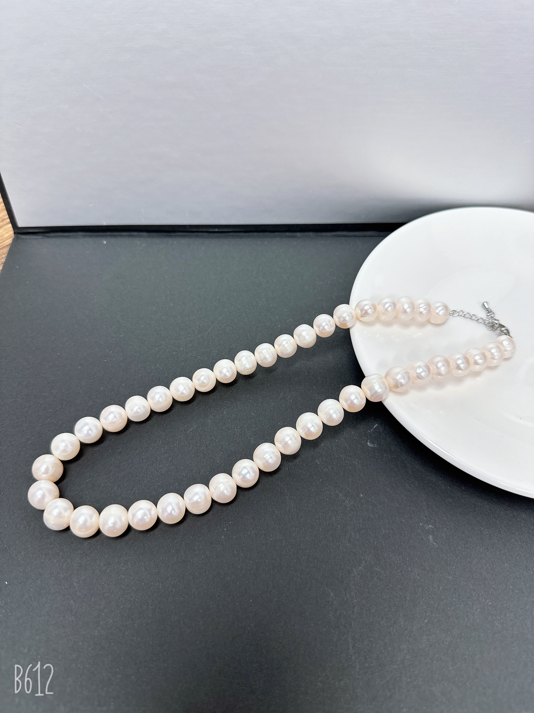 天然淡水珍珠X31#近圆无核大白珠项链10-11m