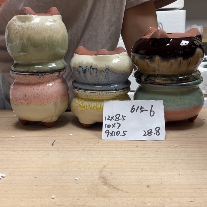 紫砂花盆多肉陶土花盆微瑕6