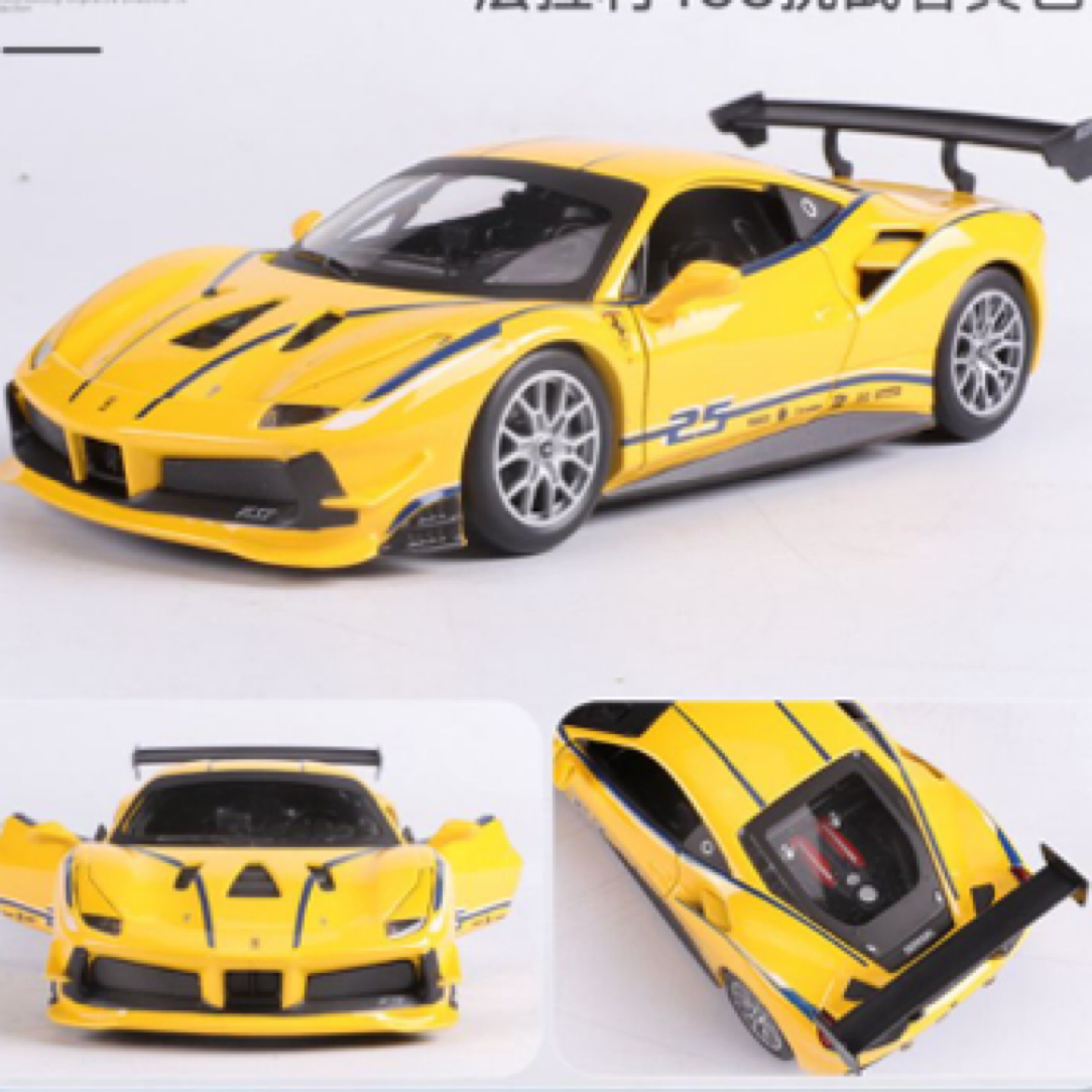 比美高BMG-24法拉利488仿真车模【黄】