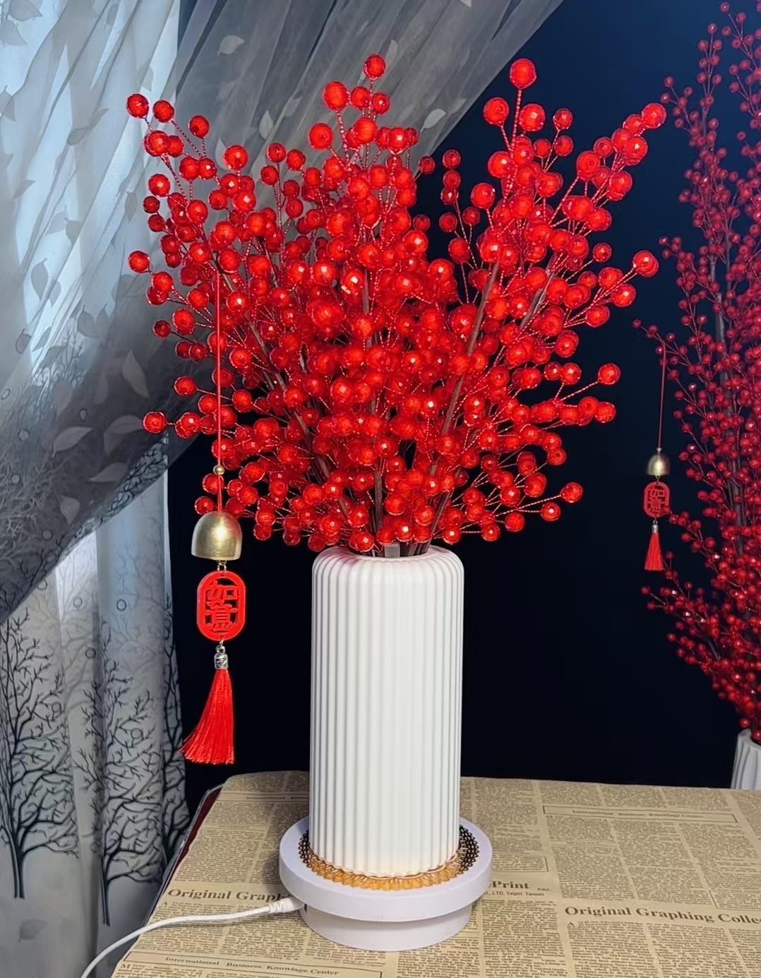 【年宵花】一路长红 （卡12切面珠）DIY材料包【送尺子】