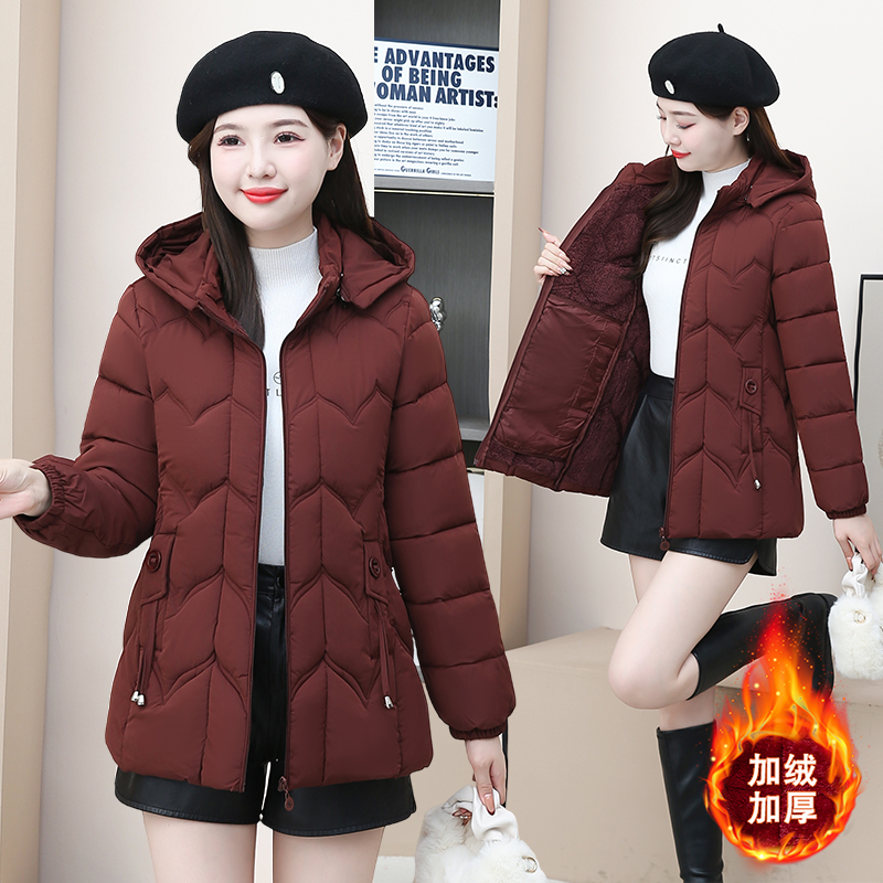 小个子时尚棉服女短款2025新款洋气棉衣加绒加厚冬季保暖棉袄外套