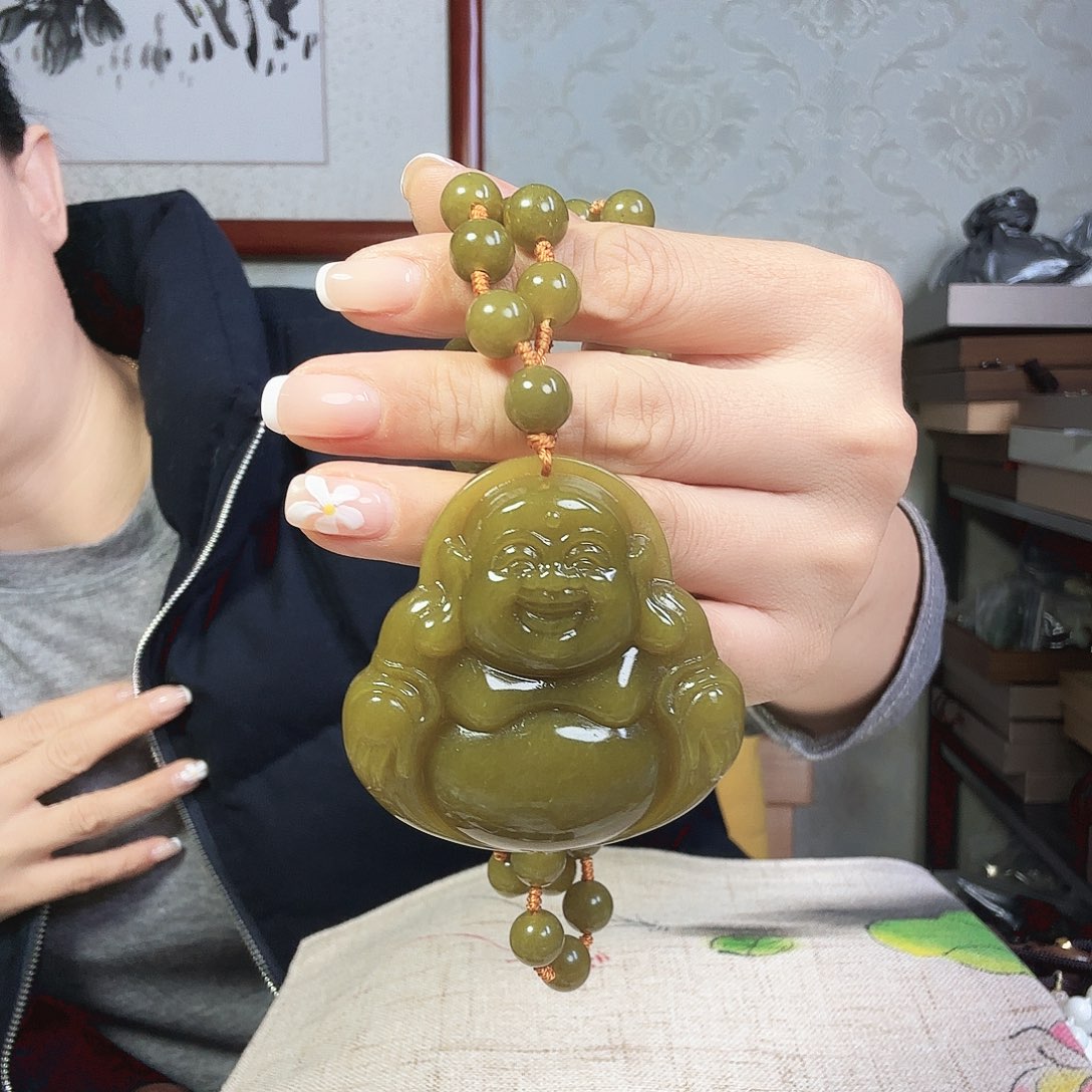 岫玉未镶嵌颈饰纯天然岫玉吊坠玉石