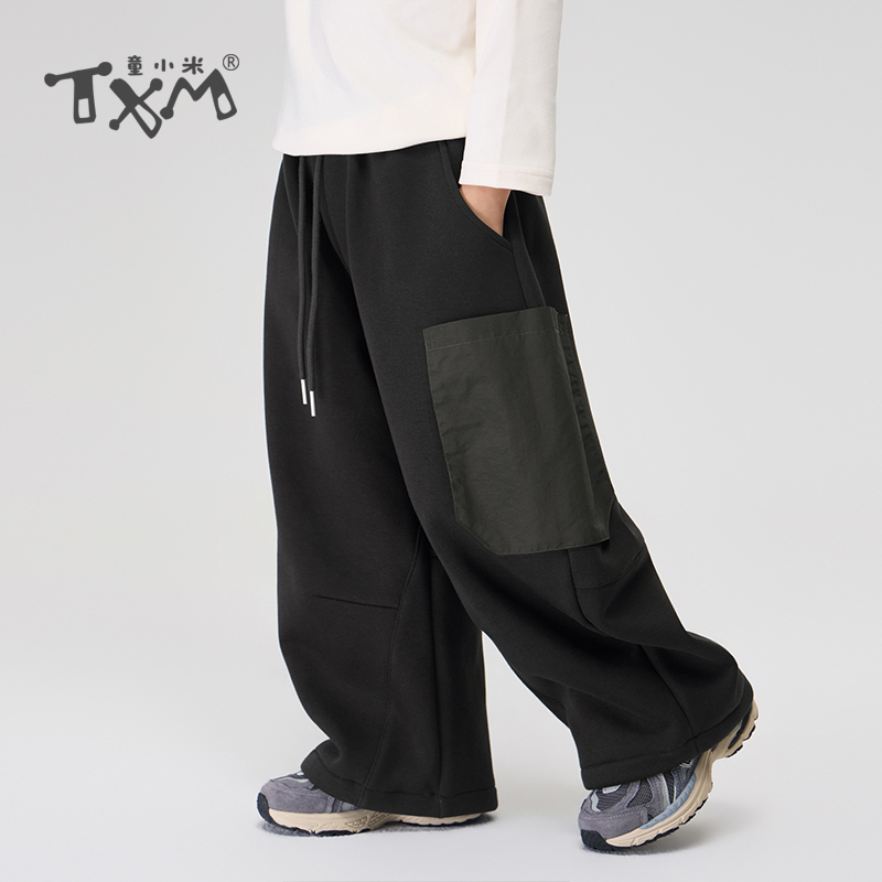 男童休闲裤加绒加厚2025冬装新款中大童保暖运动裤儿童卫裤长裤