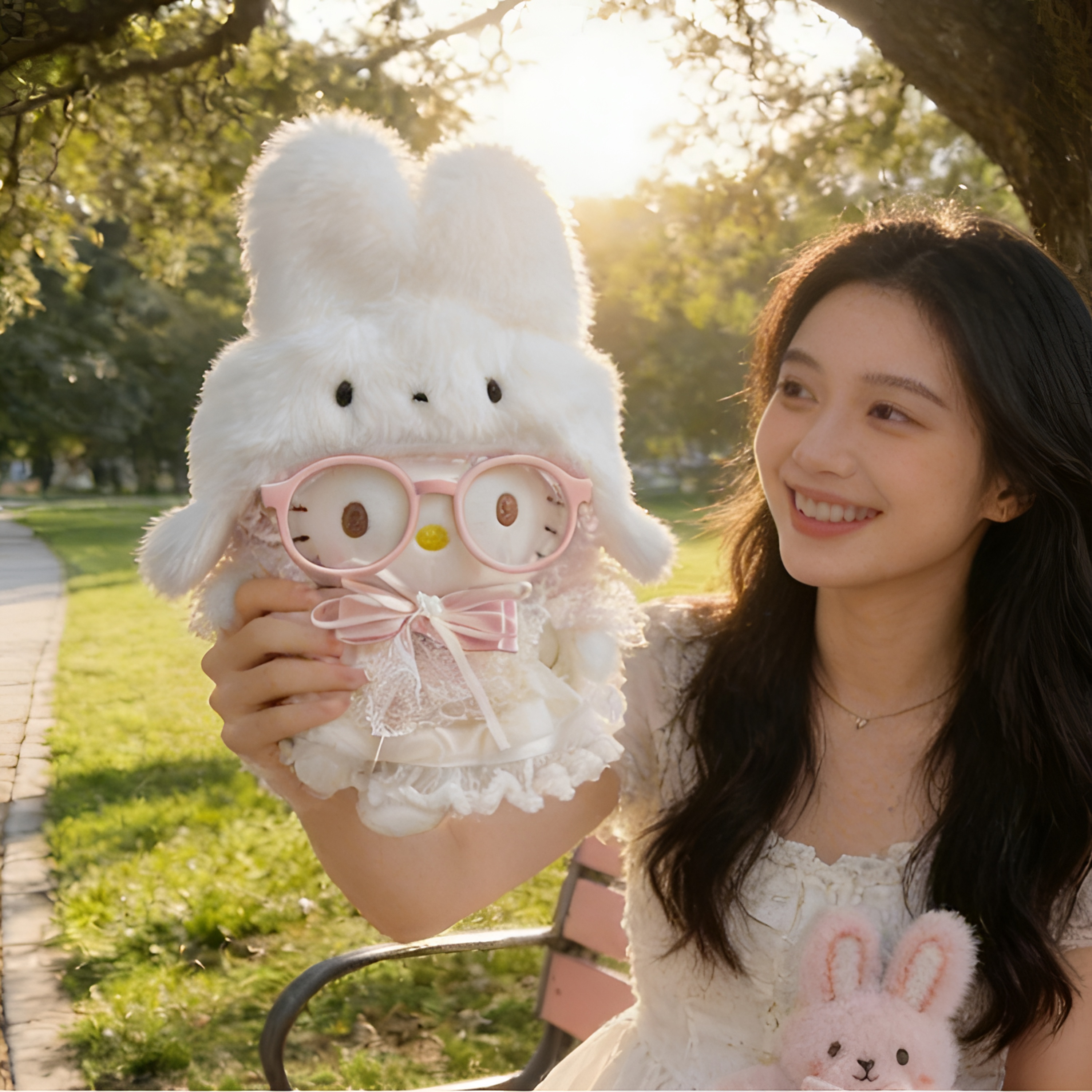 正版HelloKitty萌小兔kt挂件三丽鸥毛绒包挂玩偶送朋友生日礼物