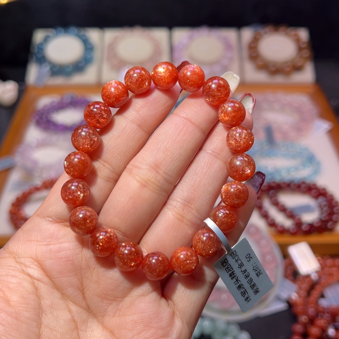 长石手串未镶嵌金太阳9.8m m