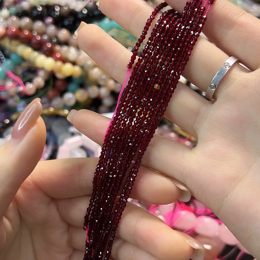 玛瑙/玉髓合金珠宝半成品紫牙乌石榴石卡2两条