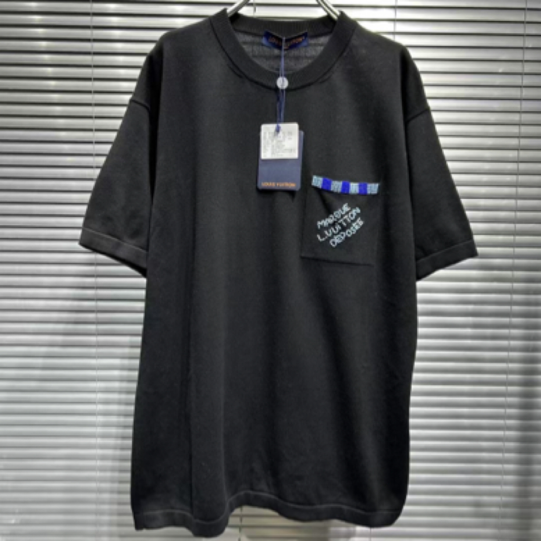 未使用 LouisVuitton/路易威登 爆款胸前口袋串珠针织短袖/L号