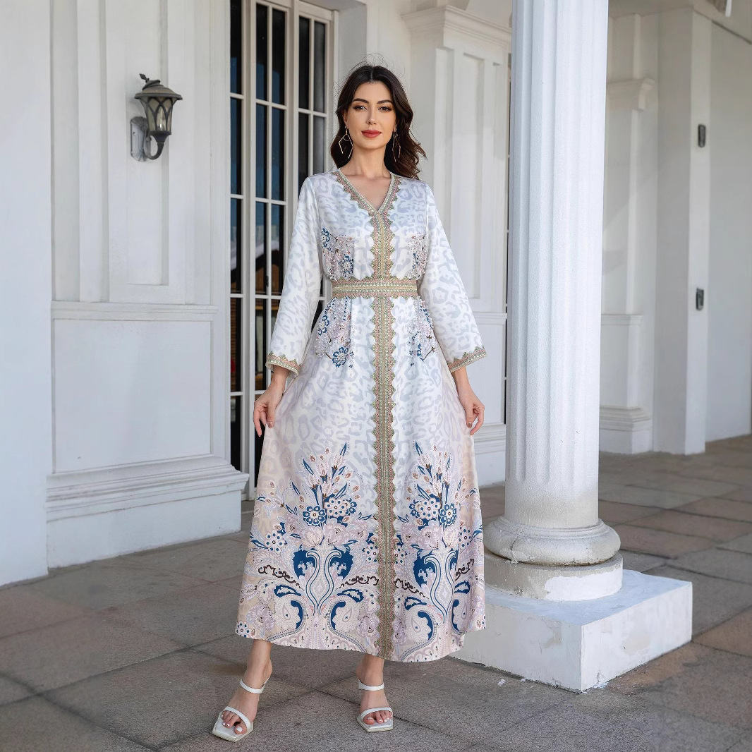 【sw1110】时尚新款民族服饰蕾丝连衣裙显瘦礼服包邮进口气质时尚