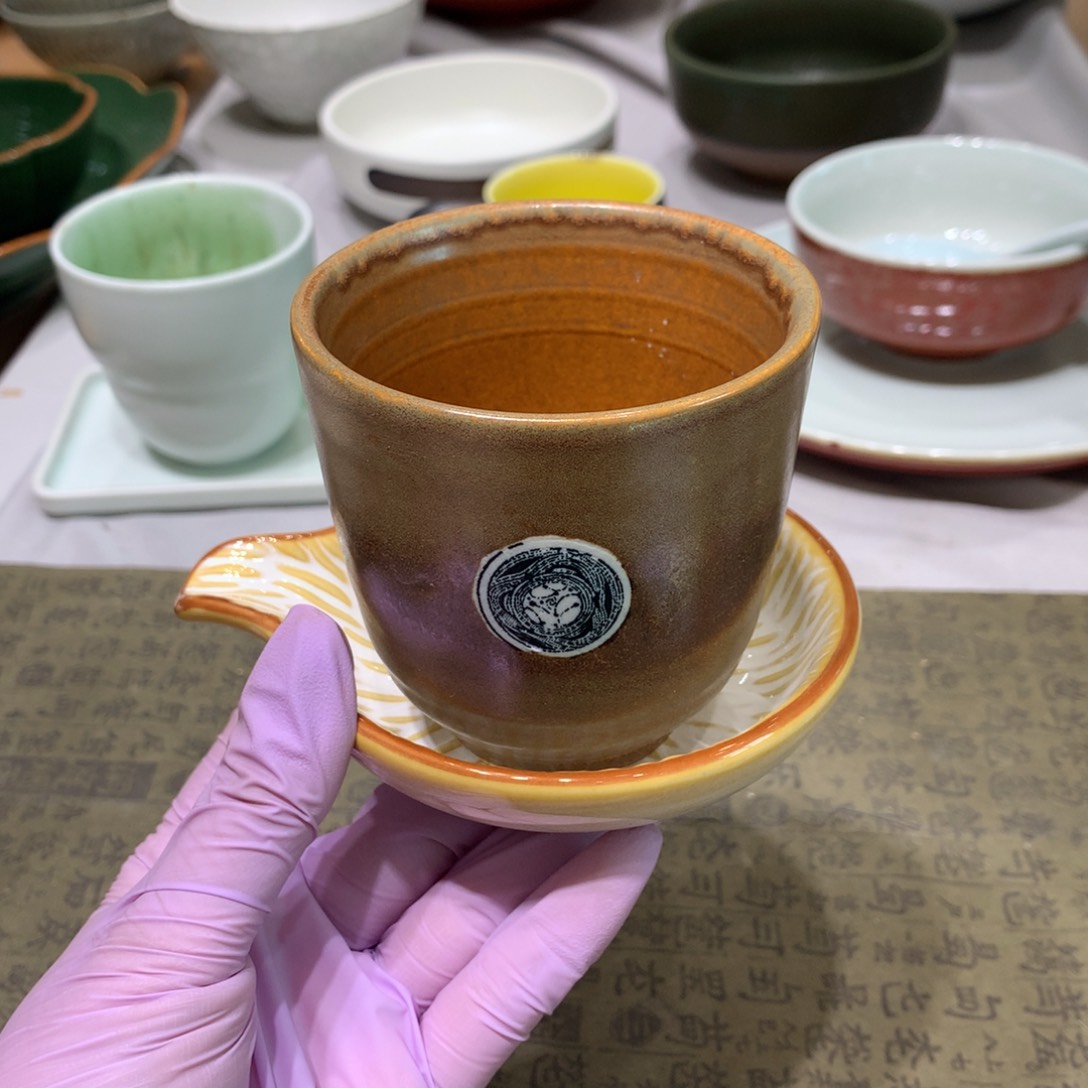 陶景德镇粗陶复古盘碗微瑕2只杯