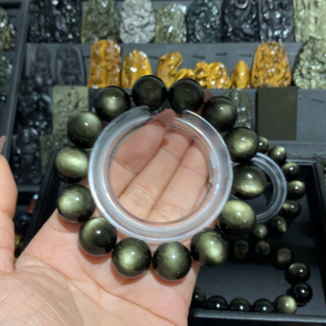 黑曜岩手链未镶嵌日****银