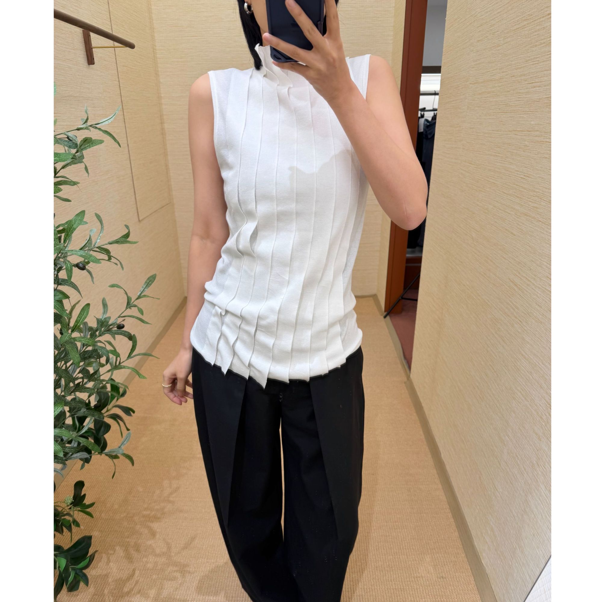 YOEYYOU书页高领毛织背心